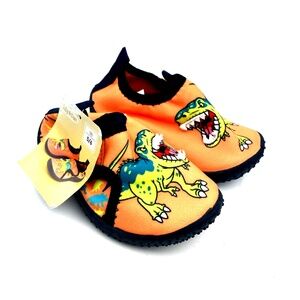 Baby Water Shoes Size 5/6 Boys Dinosaurs Orange Children Kids Footwear